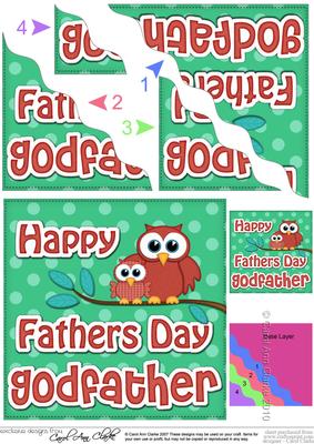 Owl Felties Godfather Fathers Day Wavy Corner Side Stacker