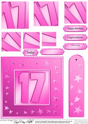 17th Bright Metallic Age Quick Card with Twisted Pyramage