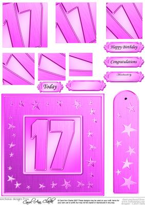17th Bright Metallic Age Quick Card with Twisted Pyramage