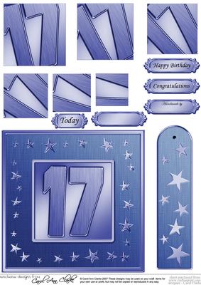 17th Bright Metallic Age Quick Card with Twisted Pyramage