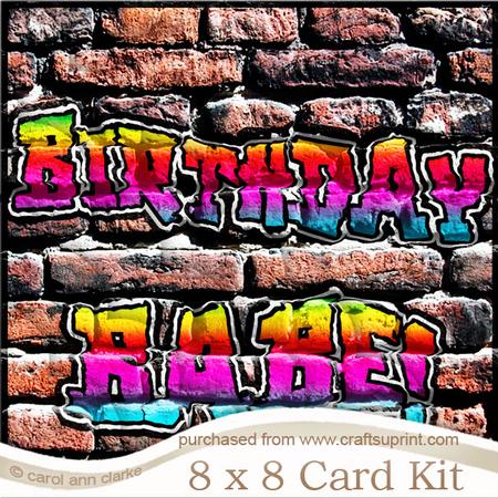 8 x 8 Graffiti Birthday Babe Kit with Scalloped Corners