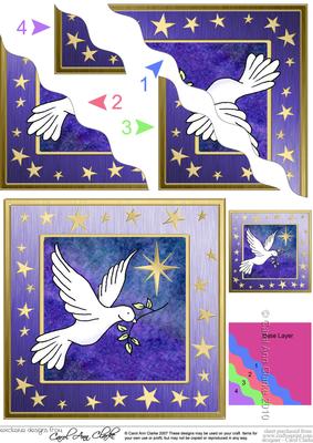 Christmas Dove Wavy Corner side stacker Topper