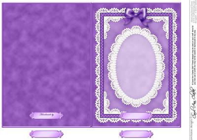 5 x 7 Pearls, Lace and Ribbon Plain Card Base