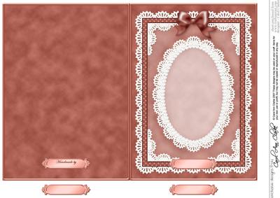5 x 7 Pearls, Lace and Ribbon Plain Card Base