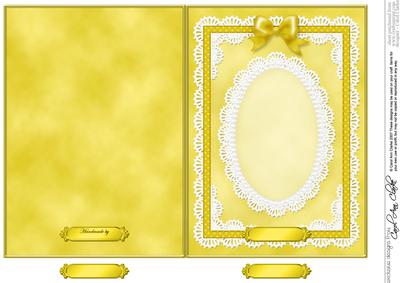 5 x 7 Pearls, Lace and Ribbon Plain Card Base