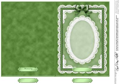 5 x 7 Pearls, Lace and Ribbon Plain Card Base