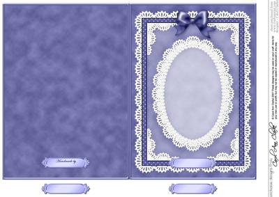 5 x 7 Pearls, Lace and Ribbon Plain Card Base