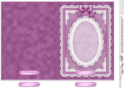 5 x 7 Pearls, Lace and Ribbon Plain Card Base