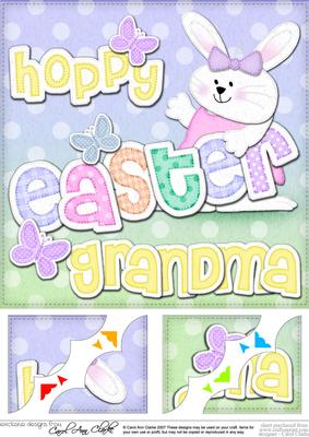8x8 Hoppy Easter Grandma Easter Bunny Girl Felties