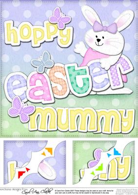 8x8 Hoppy Easter Mummy Easter Bunny Girl Felties