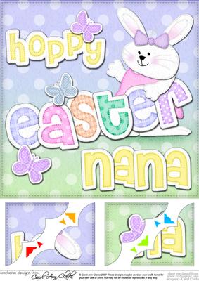 8x8 Hoppy Easter Nana Easter Bunny Girl Felties