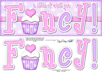 Large Dl Fancy Cupcake Felties Quick Card with 3D Decoupage