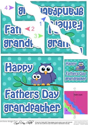 Owl Felties Grandfather Fathers Day Wavy Corner Side Stacker