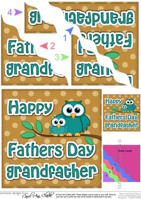 Owl Felties Grandfather Fathers Day Wavy Corner Side Stacker