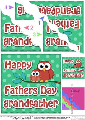 Owl Felties Grandfather Fathers Day Wavy Corner Side Stacker