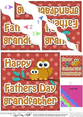 Owl Felties Grandfather Fathers Day Wavy Corner Side Stacker