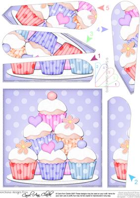 Cupcakes Felties Fan Pyramage Topper