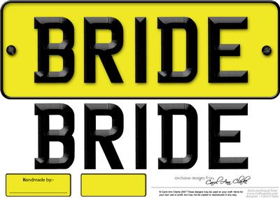 Large Dl Bride Novelty Number Plate N 3D Decoupage