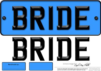Large Dl Bride Novelty Number Plate N 3D Decoupage