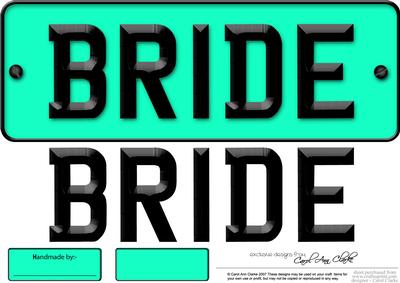 Large Dl Bride Novelty Number Plate N 3D Decoupage