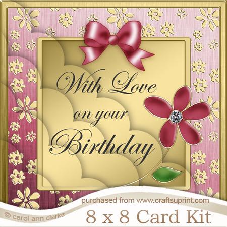 8 x 8 Floral Elegance Birthday Kit with Scalloped Corners