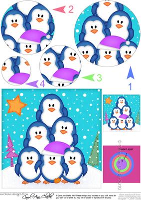 Penguin Tree Felties Circle Pyramage Topper