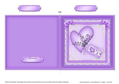 Love Heart - Quick Cut and Fold Card 