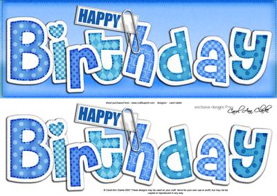 Large Dl Happy Birthday Felties Quick Card N 3D Decoupage