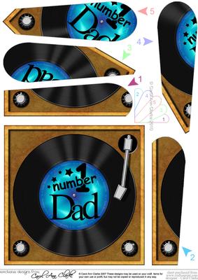 Number 1 Dad Record Fan Pyramage Topper