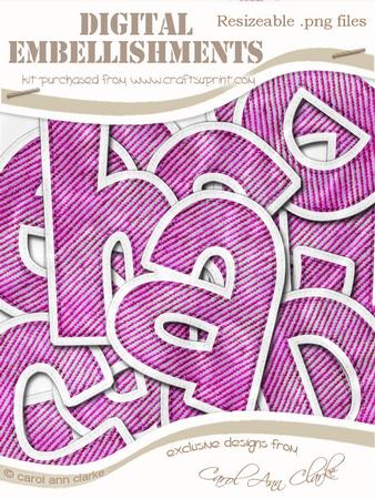 Denim Felties Lowercase Alpha Digital Embellishment