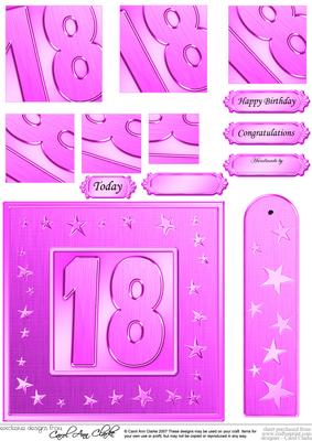 18th Bright Metallic Age Quick Card with Twisted Pyramage
