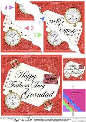 Happy Fathers Day Grandad Wavy Corner