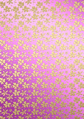 Gold Metallic Flowers Matching Backing Paper