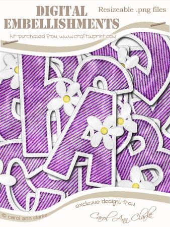 Denim N Daisies Felties Uppercase Alpha Digital Embellishmen