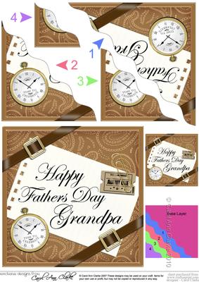 Happy Fathers Day Grandpa Wavy Corner