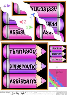 Thank You Playground Assistant Pencils Wavy Corner
