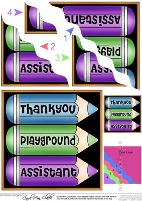 Thank You Playground Assistant Pencils Wavy Corner