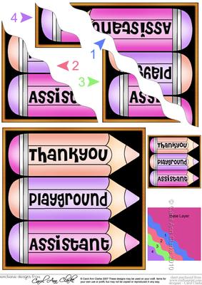Thank You Playground Assistant Pencils Wavy Corner