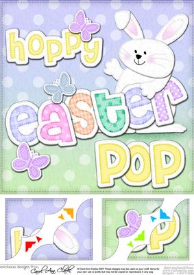 8x8 Hoppy Easter Pop Easter Bunny Boy Felties Topper