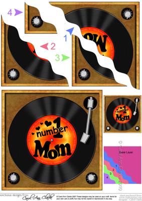 Number 1 Mom Record Wavy Corner Side Stacker Topper