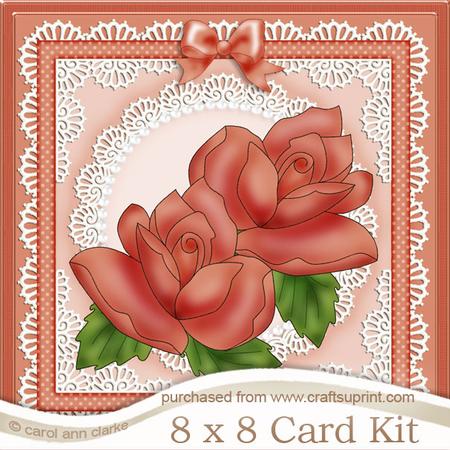 8 x 8 Just Roses Kit with 3D Decoupage