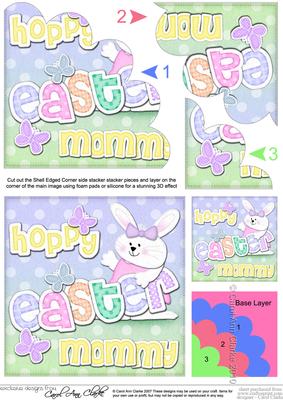 Hoppy Easter Mommy Bunny Girl Felties Shell Corner