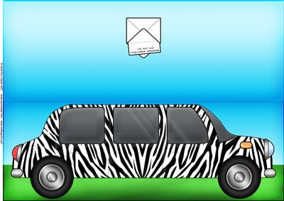 Large Dl Zebra Stripe Stretch Limo Quick Cut N Fold Card