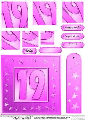 19th Bright Metallic Age Quick Card with Twisted Pyramage
