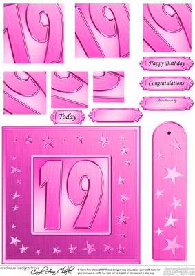 19th Bright Metallic Age Quick Card with Twisted Pyramage