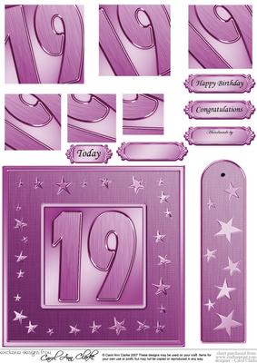19th Bright Metallic Age Quick Card with Twisted Pyramage