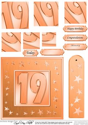 19th Bright Metallic Age Quick Card with Twisted Pyramage