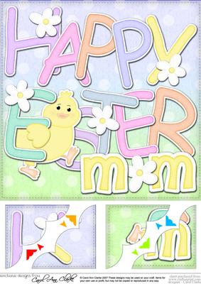 8x8 Happy Easter Mum Mam Mom Easter Chick Felties