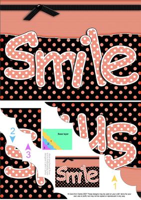 A5 Polka Dot Smile Scallop Corner Side Stacker Topper