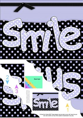 A5 Polka Dot Smile Scallop Corner Side Stacker Topper